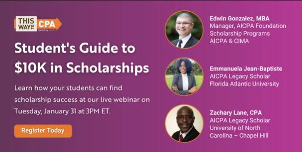 Webinar Guests AICPA Scholarships Webinar