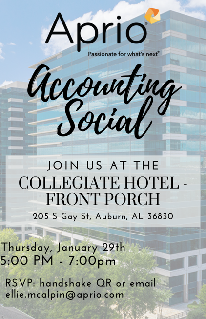 Aprio Spring 2026 Social Social Flyer