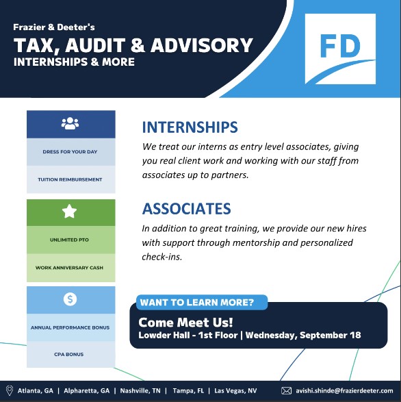 Frazier and Deeter flyer with QR code