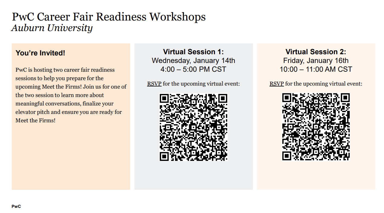 pwc career fair readiness workshops