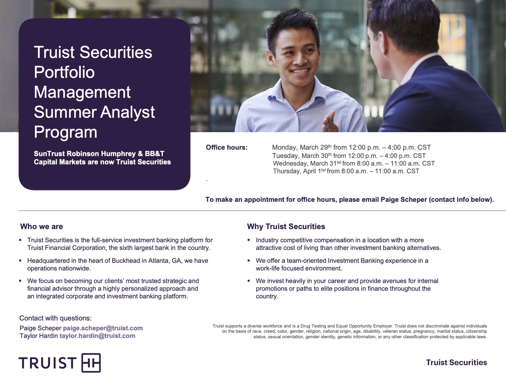 Truist Securities Portfolio Management Summer Analyst Program