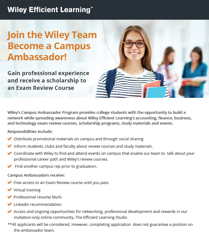 Wiley campus ambassador flyer