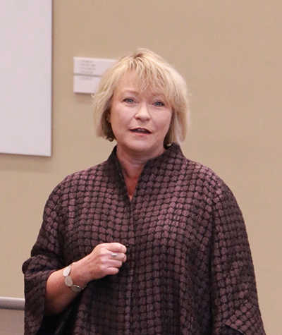 Dean Annette Ranft introduces Carol Tomé Dean Annette Ranft