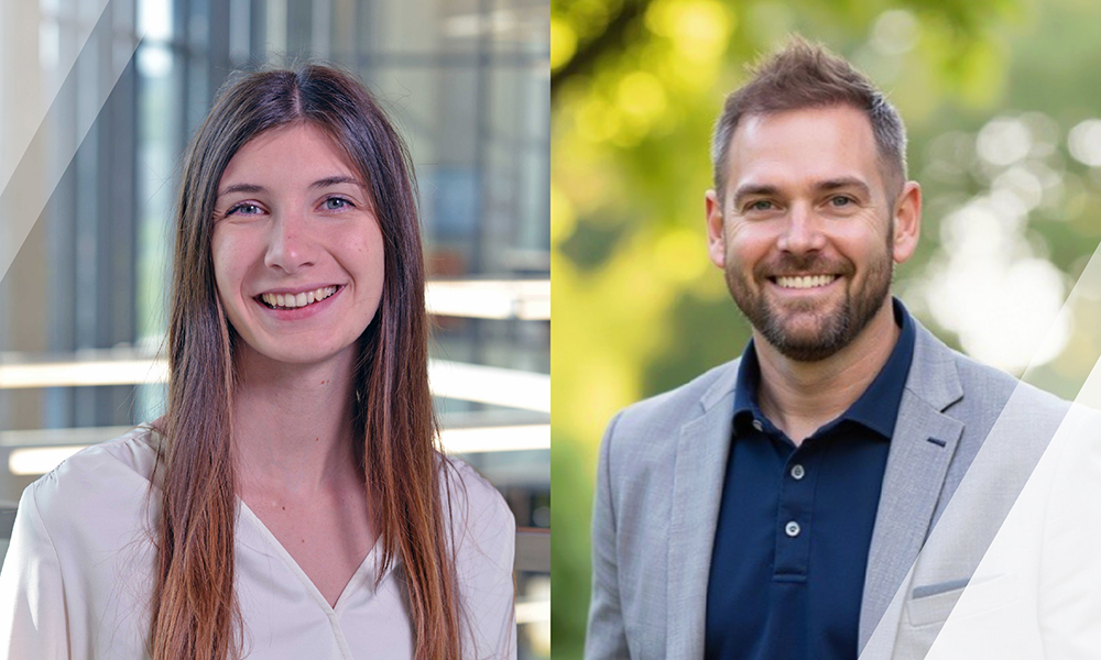 Woman and man headshots
