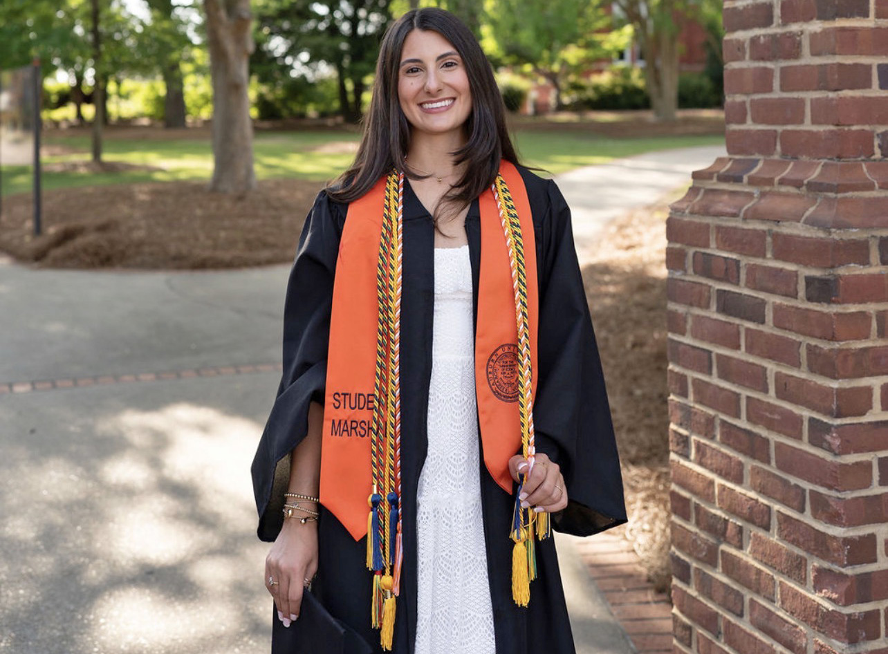 Woman in cap and gown