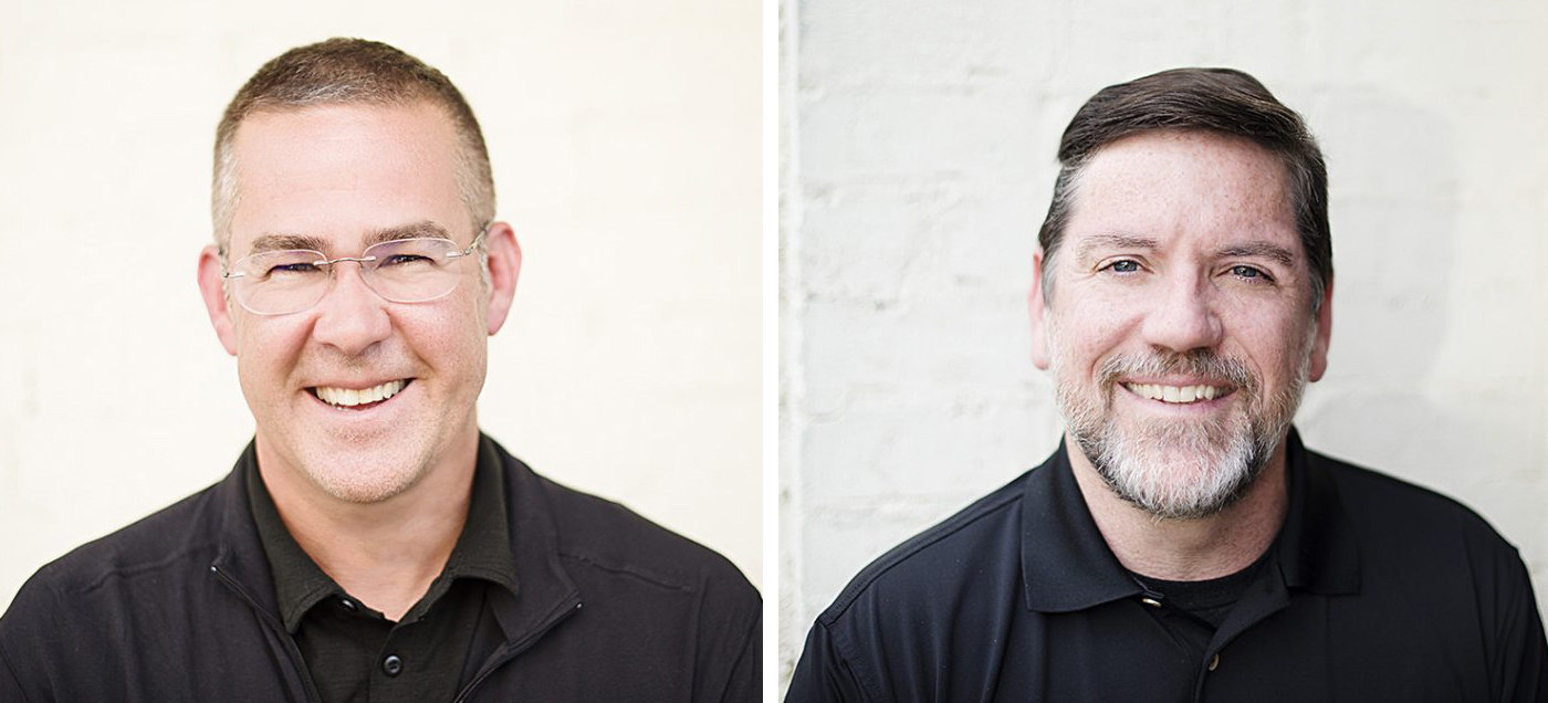 Harbert alumni Gossett and Gallagher Two men headshots side by side