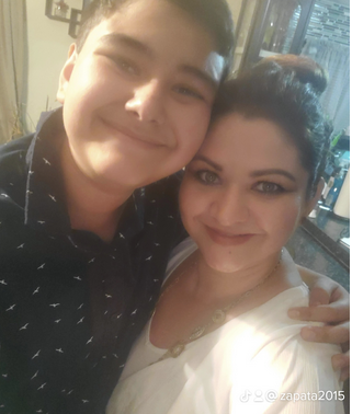 Azucena and her son Sebastian now