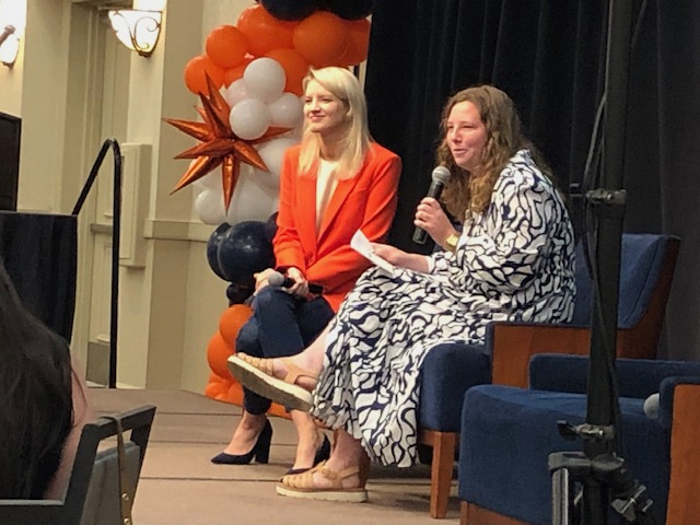 Meghan Nicholas speaker Two women speakers sitting side by side