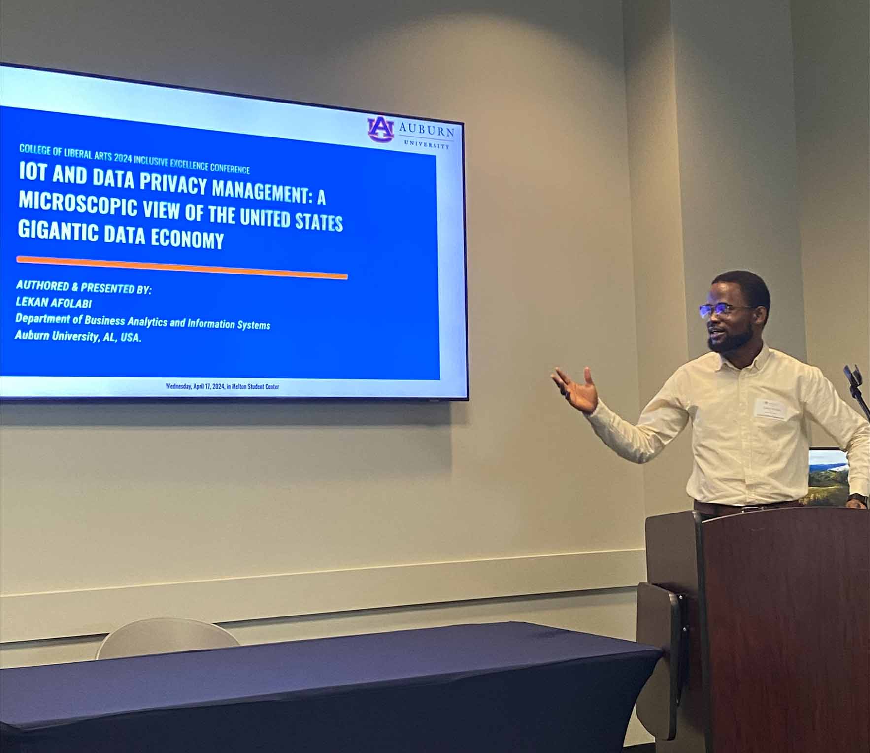 Afolabi presents his research