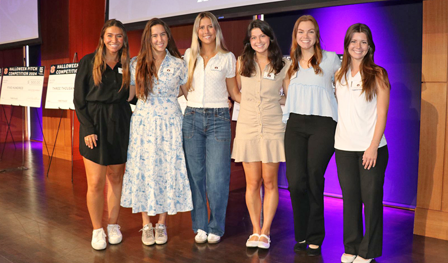 NVA interns at Tiger Cage NVA women interns at TC pitch competition