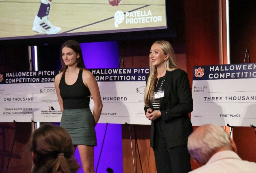 Two students making presentation