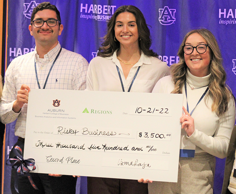 Team Risky Business  Team Risky Business with 2nd place check