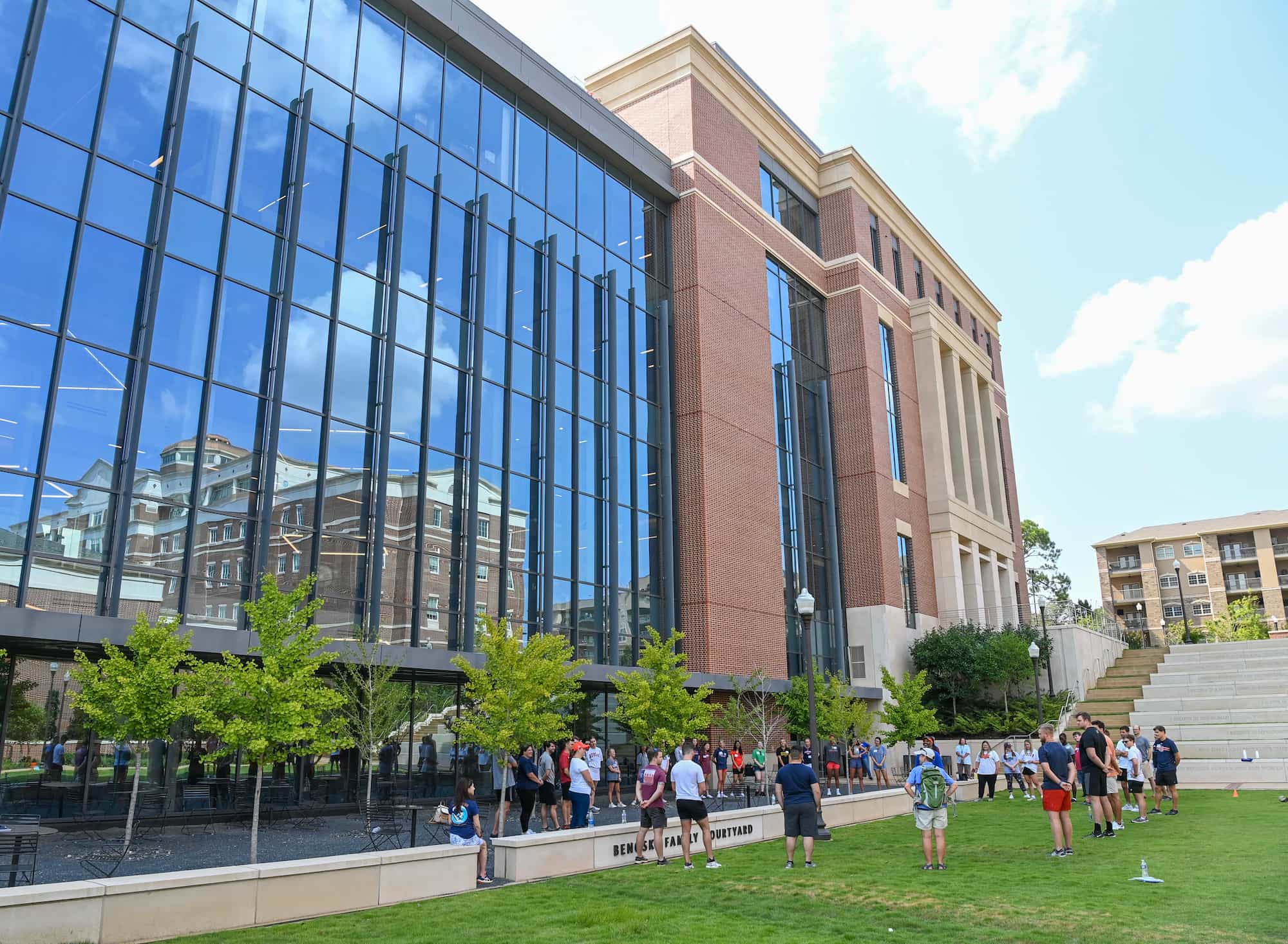 HHH hall with students infront