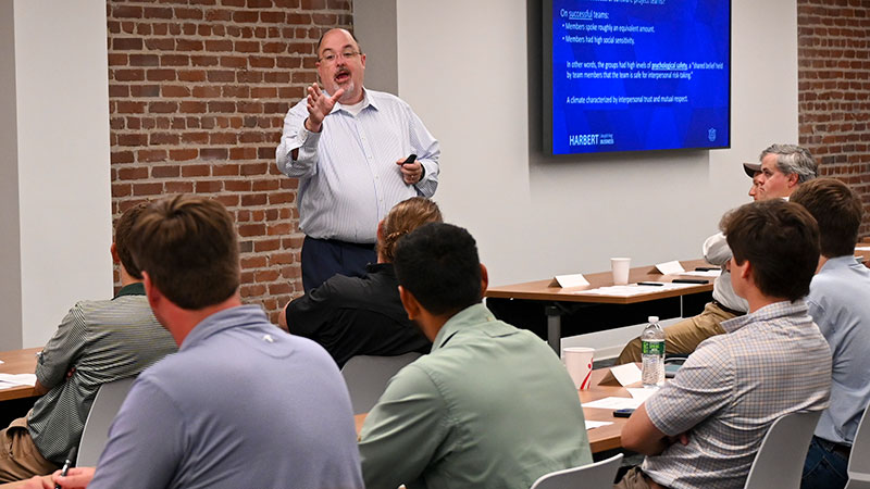 Wesson teaching a class