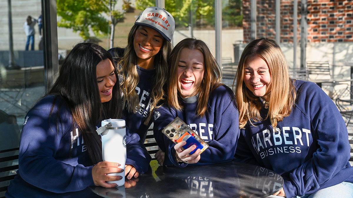 Fall 2025 Harbert Student Creator Program students outside