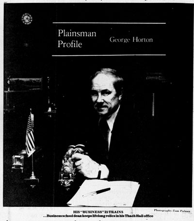 Newspaper clipping Plainsman Profile Dean George Horton