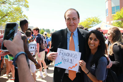 2011 President Jay Gogue with Auburn finance student